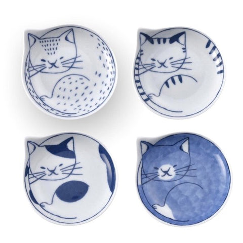 Small Cat Bowl Set (x4) ‘Neco' Ishimaru Hasami Ware (11cm)
