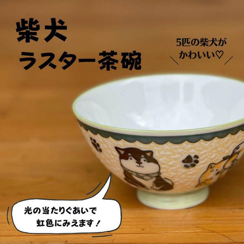 美濃焼 柴犬 茶碗 おしゃれ 食洗機 ラスター 飯碗 日本製 プレセント