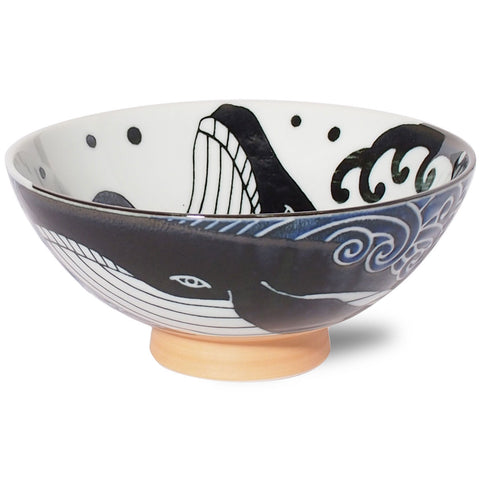 Mino Pottery Whale Rice Bowl - Extra Large φ5.8×H2.6in 7.76oz