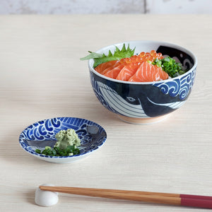 Mino Pottery Whale Mini Plate Appetizer Dessert Sushi Sauce